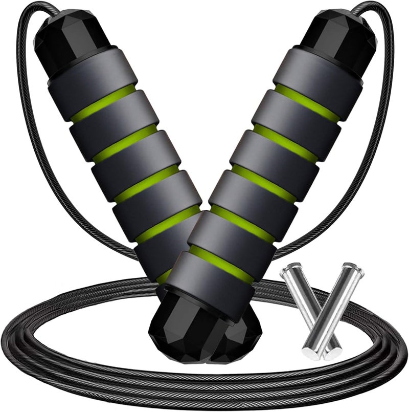 Goonidy Adjustable Weighted Jump Rope, 9ft Long Tangle-Free Rapid Speed Jumprope for Exercise Calisthenics Fitness Jumping Skipping Double Dutch Boxing Crossfit, Workout Stuff for Women Men Kids Adult - Image 1